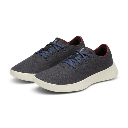 Men's Wool Runner Go - Dark Grey/Thunder Red (Arid Beige Sole)