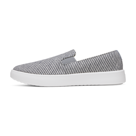 Men's Canvas Cruiser Slip On - Deep Navy Stripes (Blizzard Sole)