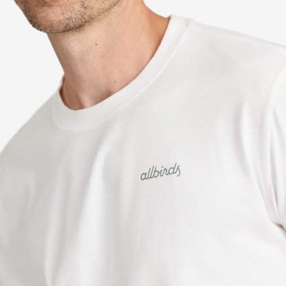 Men's Organic Cotton Long Sleeve Tee - Logo - Blizzard