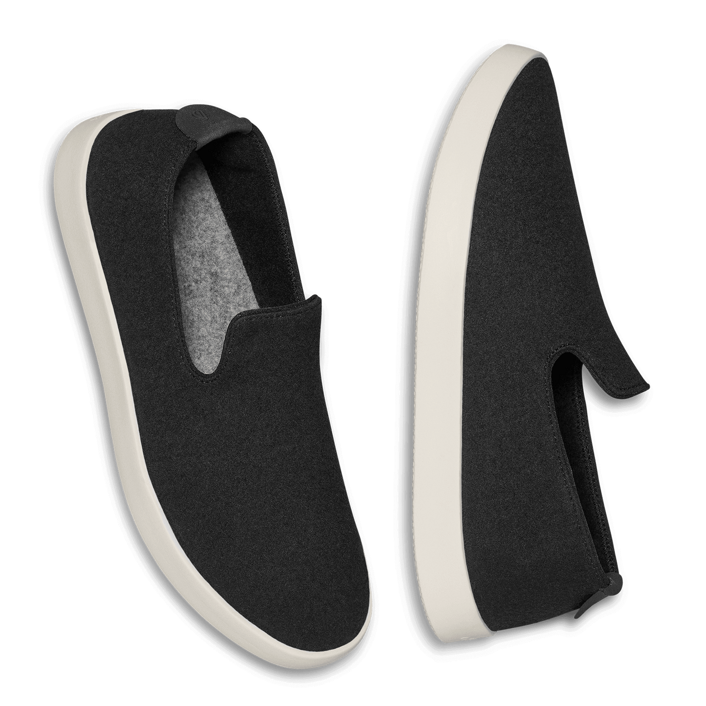 Men's Wool Loungers - True Black (Cream Sole)